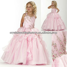 Stickerei wulst Ballkleid ruffled Rock rosa Mädchen lange Festzug Kleider CWFaf5214